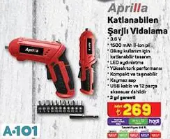 APRİLLA KATLANABİLEN ŞARJLI VİDALAMA APRİLLA KATLANABİLEN ŞARJLI VİDALAMA
